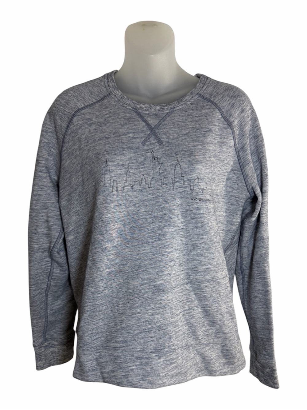 Lululemon NYC Skyline Embroidered City Sweat Crew Heathered Gray Limited Editio